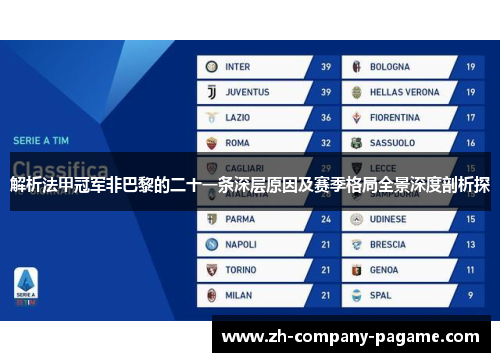 解析法甲冠军非巴黎的二十一条深层原因及赛季格局全景深度剖析探